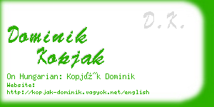 dominik kopjak business card